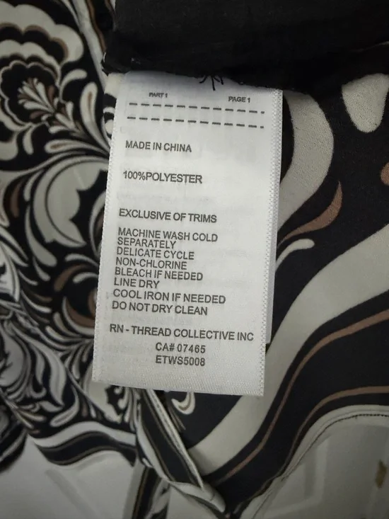 Ellen Tracy Blouse with Cream & Brown Baroque Print XL - Picture 5 of 5